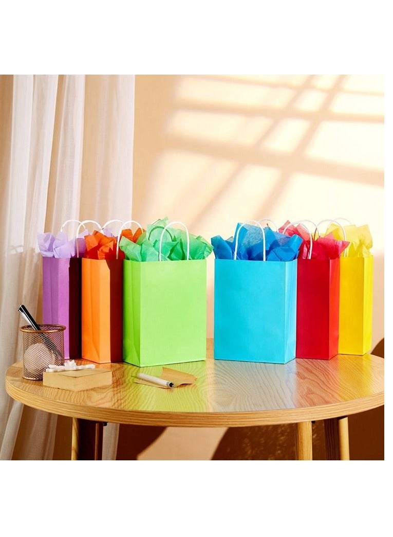 Kraft Paper Party Bags 24 Pieces set 15x21x8 cm Multi-Color Eco-Friendly Paper Gift Bag with Handles for Retail Shopping, Birthday, Wedding Celebrations, Bridal Shower, and Party Favors - Image 3
