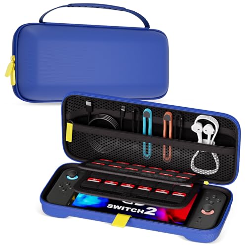 ProCase Carrying Case for Nintendo Switch 2 2025 with 24 Game Card Slots Hard Portable Travel Case Storage Bag Protective Pounch for 2025 Nintendo Switch 2 Console and Accessories Blue - Image 1