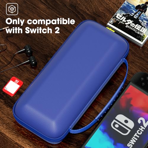 ProCase Carrying Case for Nintendo Switch 2 2025 with 24 Game Card Slots Hard Portable Travel Case Storage Bag Protective Pounch for 2025 Nintendo Switch 2 Console and Accessories Blue - Image 3