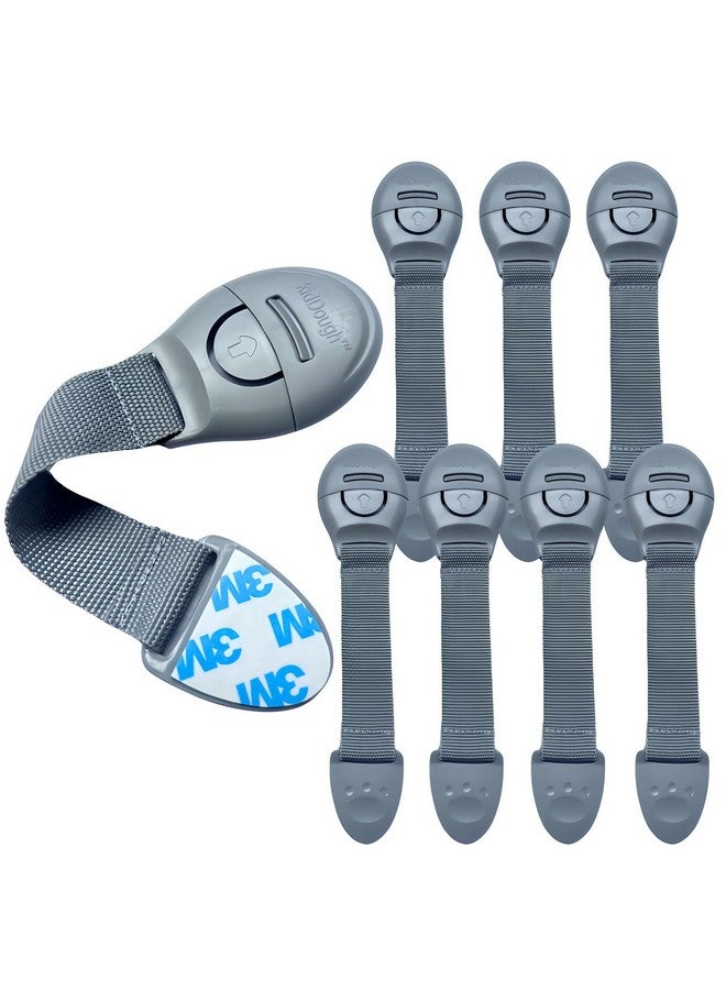 KidDough Furniture Safety Locks For Kids - Pack Of 8 Grey, Child Safety Locks For Drawers, Cabinets, Fridge, Cupboard Lock, Baby Proofing Product, Strong And Adhesive Safety Locks - Image 1