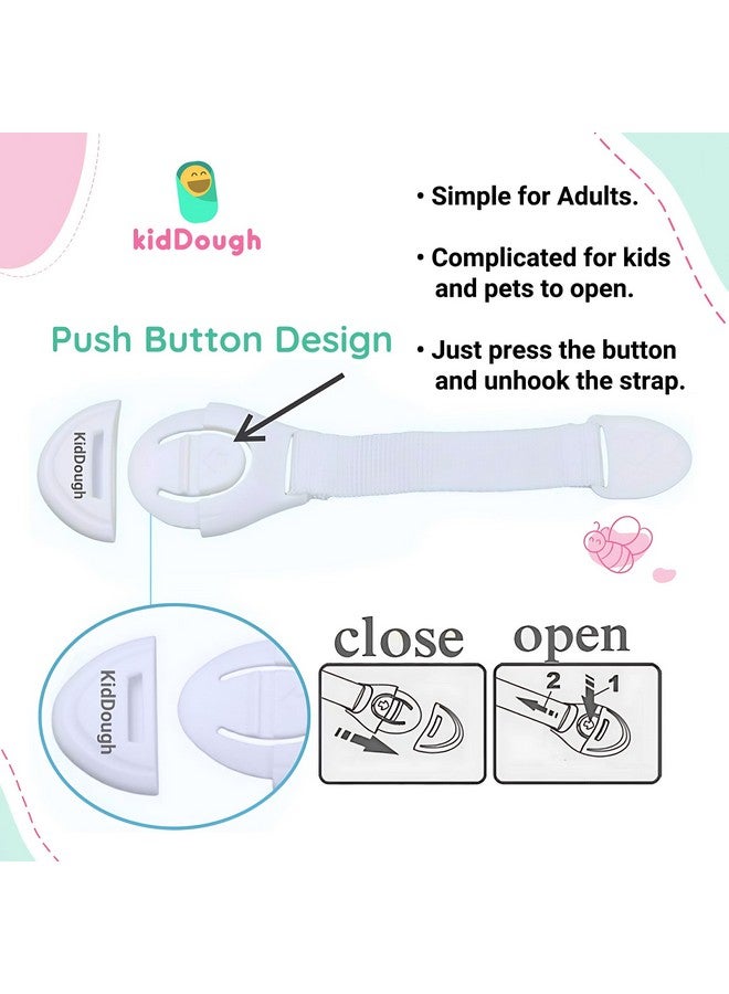 KidDough Furniture Safety Locks For Kids - Pack Of 8 Grey, Child Safety Locks For Drawers, Cabinets, Fridge, Cupboard Lock, Baby Proofing Product, Strong And Adhesive Safety Locks - Image 2