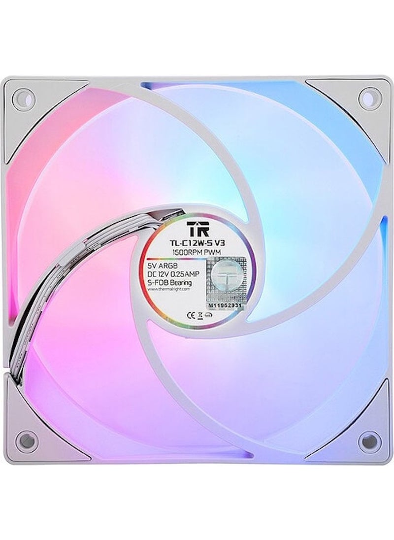 Thermalright TL-C12W-S V3 Argb 120MM White 3-Pack Case Fan  - Image 2