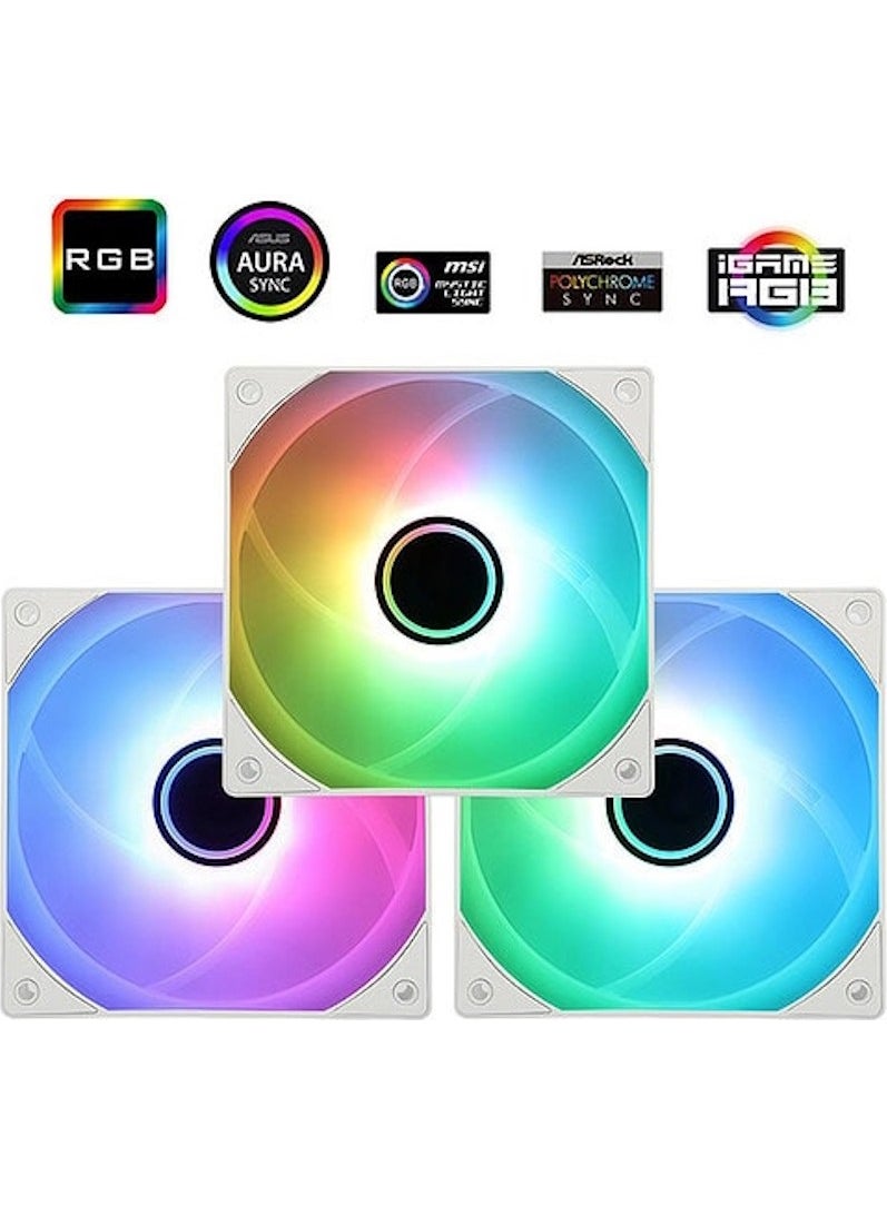 Thermalright TL-C12W-S V3 Argb 120MM White 3-Pack Case Fan  - Image 3