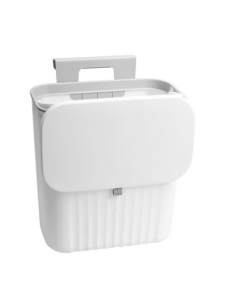AZRAEL AZRAEL Kitchen Compost Bin for Counter Top Under Sink Garbage Can Hanging Trash Can with Lid for Kitchen Cabinet Door Indoor Compost Bucket Food Waste Bin Mountable White  - Image 1