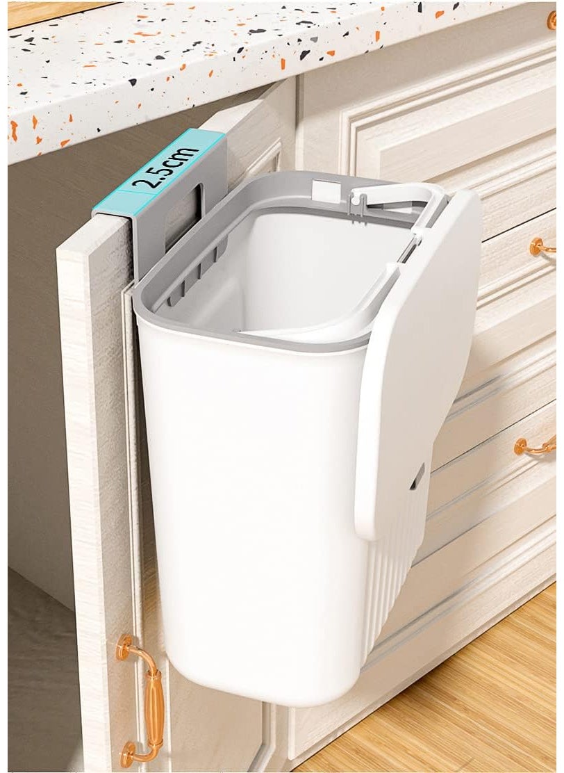 AZRAEL AZRAEL Kitchen Compost Bin for Counter Top Under Sink Garbage Can Hanging Trash Can with Lid for Kitchen Cabinet Door Indoor Compost Bucket Food Waste Bin Mountable White  - Image 5