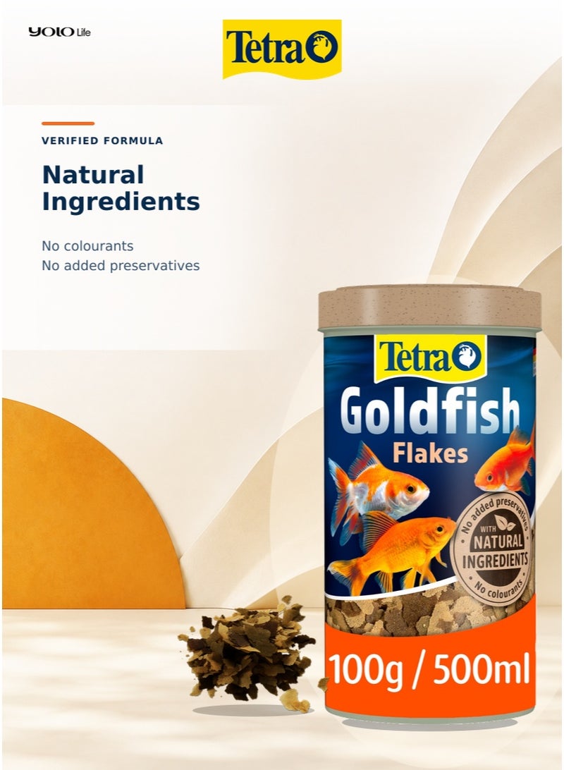 تترا Tetra Goldfish Flakes (TetraFin) 500 مل، 100 جم طعام أسماك لحوض السمك، غذاء رقائق كامل متوازن لجميع الأسماك الذهبية، رقائق تطفو طويلاً وتغوص ببطء، بروتين 42% - Image 4