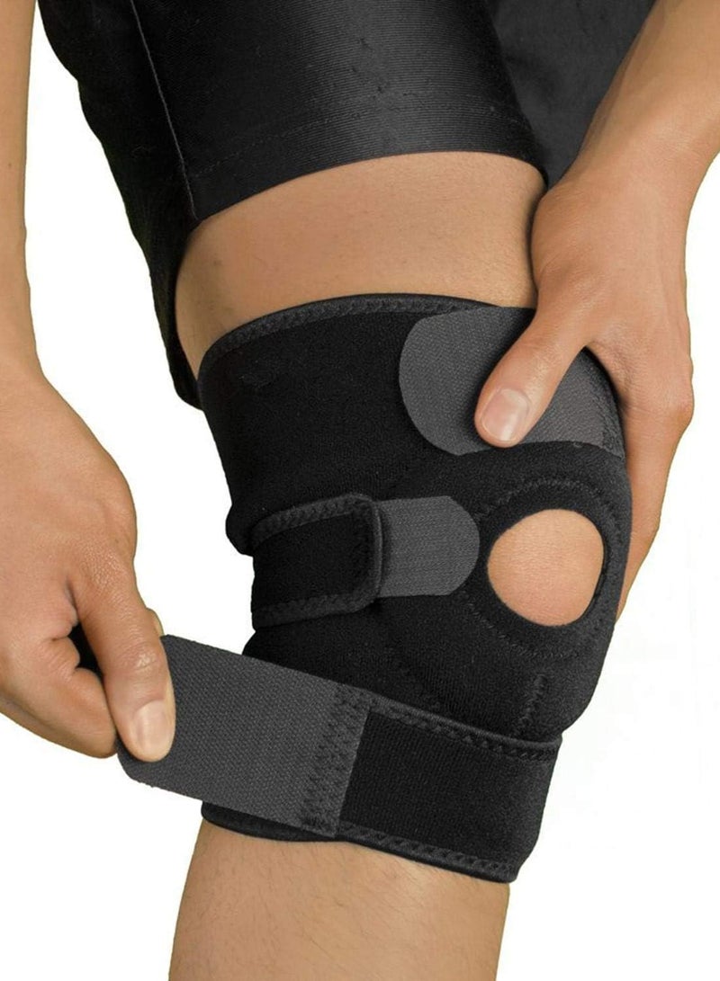 ماركة غير محددة ركبه بحزام قابل للتعديل مثالي للراحة والحماية (اسود)  - Image 1