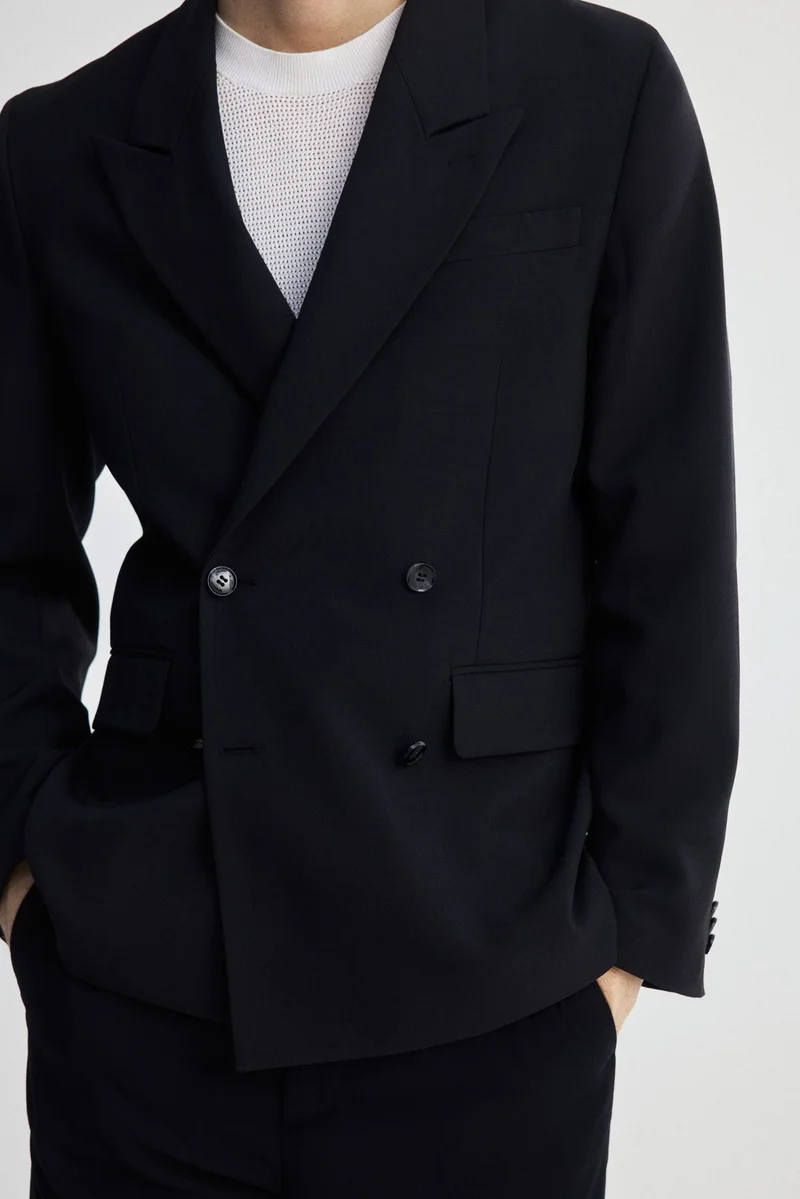 اتش اند ام بليزر بصفين من الأزرار بقصة مريحة