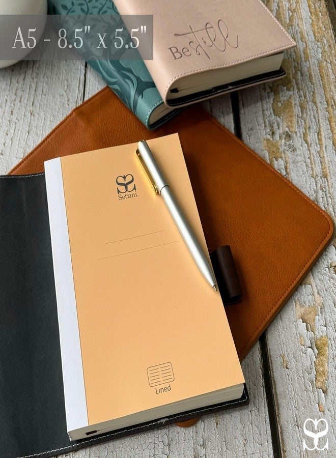 SETTINI® Lined Refill Journal Notebook for Refillable Journals - Premium A5 100 gsm Sheets Ruled Notepad 8.25 x 5.5 Inches with 256 Pages and Helpful Bookmark - Image 3