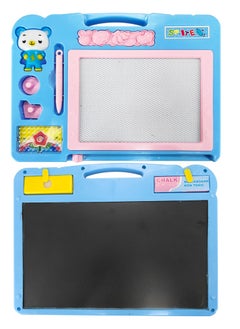 Fearlex 2 in 1 Double Sided writing board Toy | Magnetic Drawing Slate Whiteboard and Blackboard with Chalk, Duster and Stylus for early Childhood Education  - Image 1