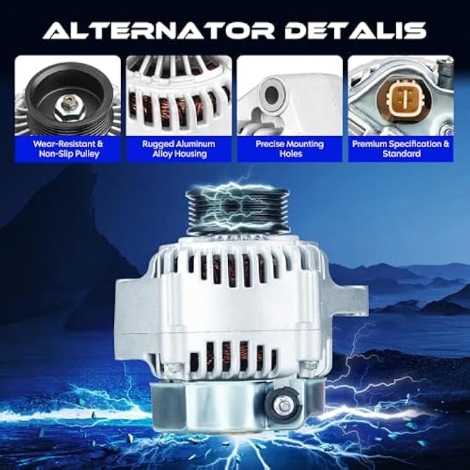 SEHNSUCHT New Alternator for Honda Accord 2.3L L4 1998-2002, for Acura CL 2.3L L4 1998-1999, Car Alternator Replacement Replace for 13767 13768 12550 - Image 2