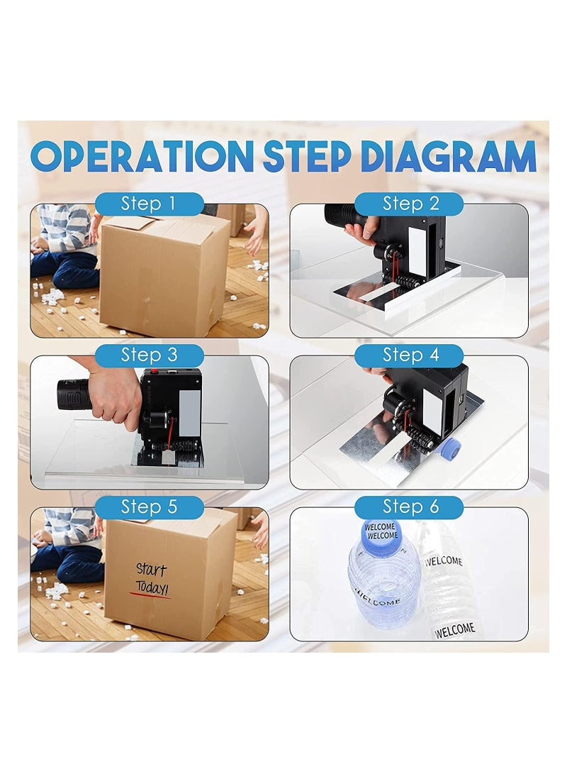 SYOSI طابعة نفث الحبر المحمولة بشاشة تعمل باللمس HD بحجم 4.3 إنش، (100 لغة) طابعة نفث الحبر المحمولة بسرعة جفاف الحبر طابعة نفث الحبر المدمجة طابعة نفث الحبر عالية الدقة مع خرطوشة الحبر - Image 4