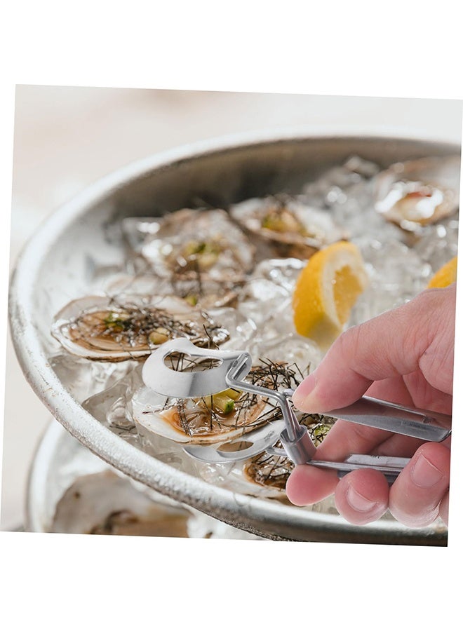 Stainless Steel Oyster Plate Compartment Seafood Serving Platter Clamp - Image 4