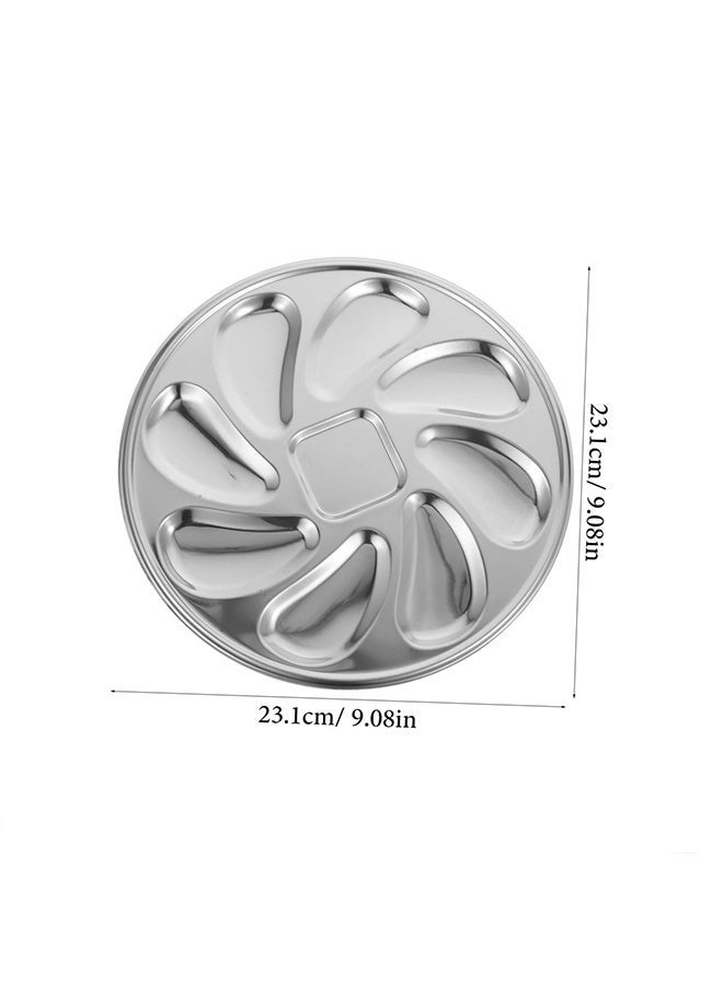 Stainless Steel Oyster Plate Compartment Seafood Serving Platter Clamp - Image 2