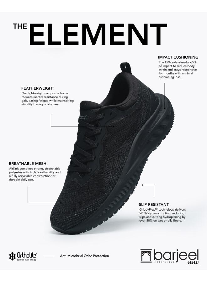 barjeel uno 008-3758 Barjeel Uno Mens Casual Laceup Shoes 689-005 Black - Image 5