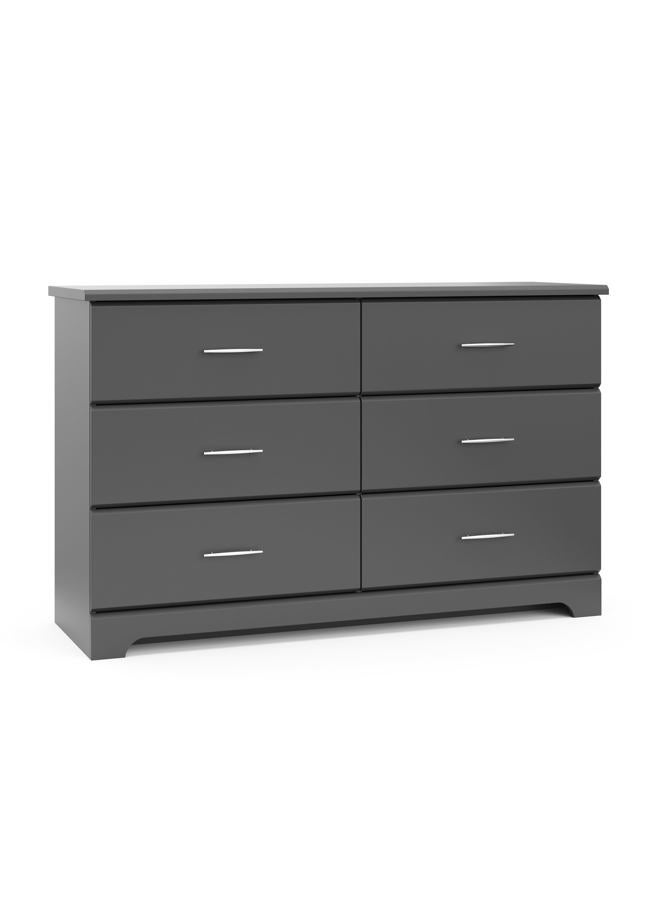 Storkcraft Brookside 6-Drawer Dresser (Gray) – GREENGUARD Gold Certified, Nursery Dresser for Kids Bedroom - Image 1