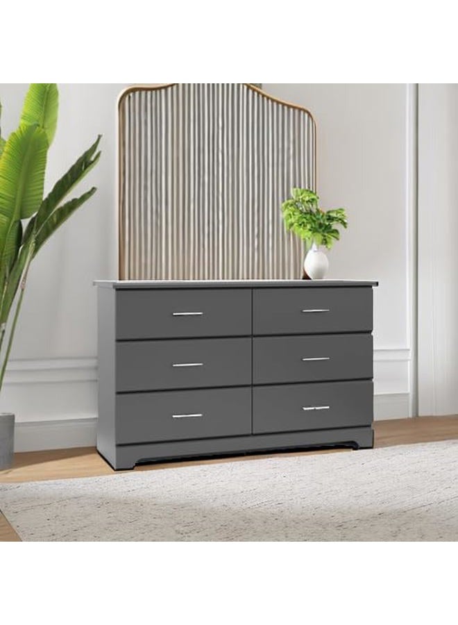 Storkcraft Brookside 6-Drawer Dresser (Gray) – GREENGUARD Gold Certified, Nursery Dresser for Kids Bedroom - Image 5