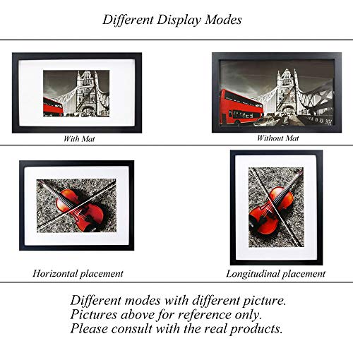 FUNTRESS 4x6 Picture Frame Display 3.5x5.5 Collage for Wall Hanging Family Living Room Wood Photo Frame with Mat (2, 4x6 Black) - Image 3