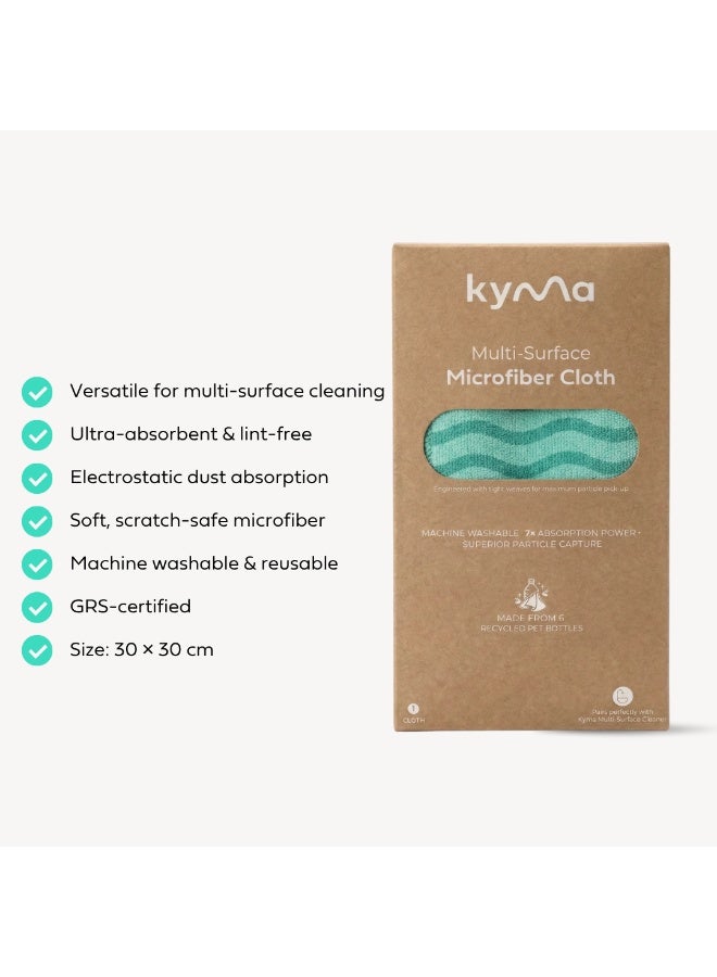 Kyma Multi-Surface Microfiber Cloth, Fast Drying, Lint-Free & Streak-Free Multi-Surface Cloth, Strong Dust Absorption, Sustainable Microfiber, Reusable & Machine Washable - Image 3
