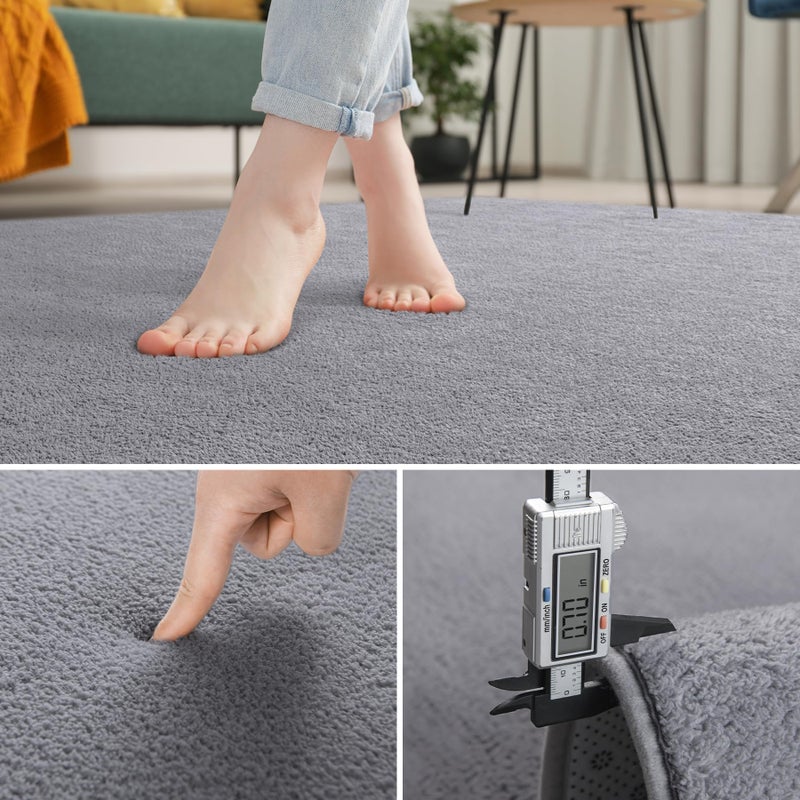 Keeko Soft Area Rugs for Bedroom Living Room  5x8 Grey Modern Indoor Low Pile Fluffy Rug Machine Washable Non Slip Thickened Memory Foam Rug Carpet for Kitchen Dorm Classroom Kids Room Decor - Image 1