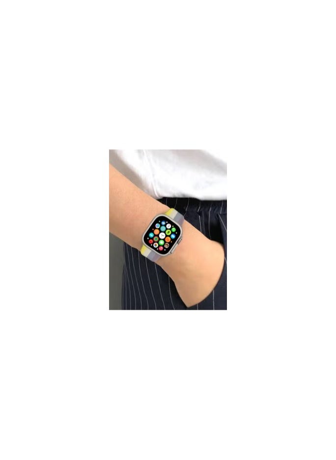 CATANES - Apple Watch Band 49mm 45mm 44mm 42mm Stripe Silicone Replacement Band for iWatch Ultra2 Ultra Series 9/8/7/SE/6/5/4/3/2/1 - Image 1