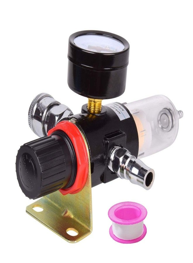 Hotusi 1/4" BSP Air Compressor Moisture Filter Trap Oil Water Separator Regulator Lubricator - Image 2