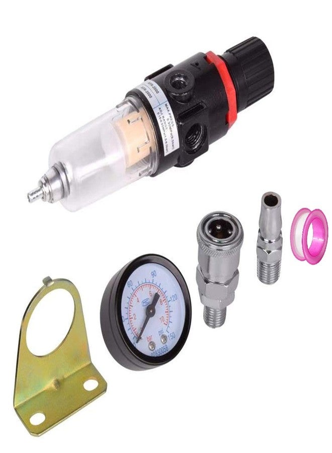 Hotusi 1/4" BSP Air Compressor Moisture Filter Trap Oil Water Separator Regulator Lubricator - Image 4