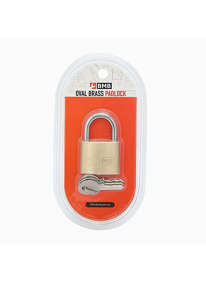 BMB tools Oval Brass Padlock Padlocks & Hasps Combination Padlocks Luggage Locks Padlocks Hasps Keyed Padlocks Gold  - Image 2