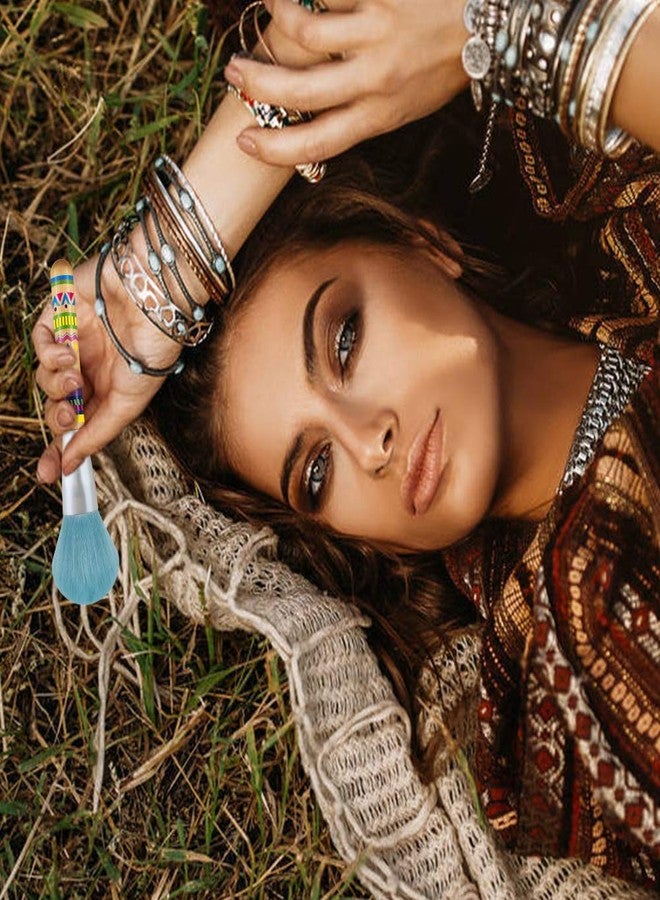 دوكولر مجموعة فرش مكياج دوكولور، 9 قطع، فرش مكياج بامبو بنمط بوهو، مجموعة فرش مكياج صناعية احترافية مع فرش للوجه، كريم أساس، بودرة دمج، ظلال عيون، وفرش كابوكي. - Image 5