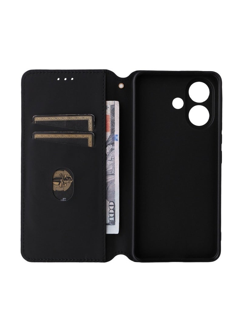 Magnetic Durable Phone Case for VIVO V60 Lite 4G (5G) with Card Slot and Stand Function, TPU+PU Shockproof Flip Cover - Image 3