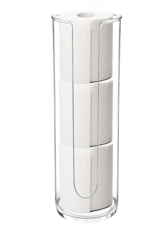 Youngever Plastic Toilet Paper Holder Stand, Clear Toilet Tissue Rolls Holder, Compact Toilet Tissue Rolls Organizer - Image 1