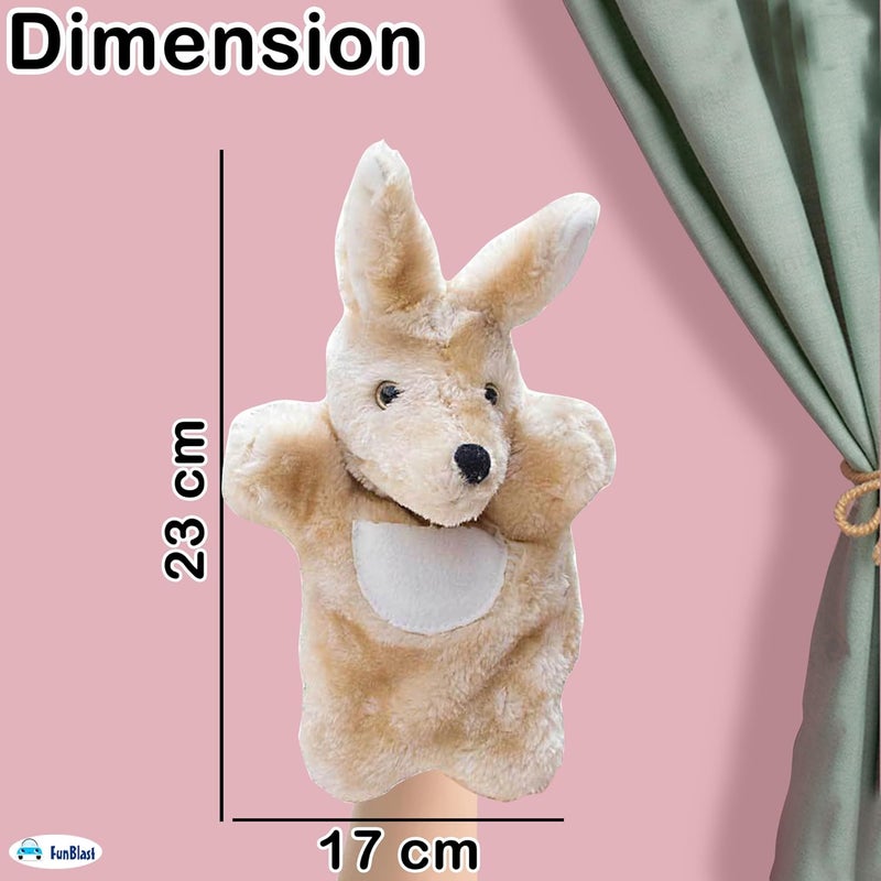 FunBlast دمى اليد للأطفال - دمى حيوانات محشوة - دمى قصصية ناعمة للأولاد والبنات، ألعاب تعليمية ممتعة للأطفال الصغار والأطفال (كنغر) - Image 3