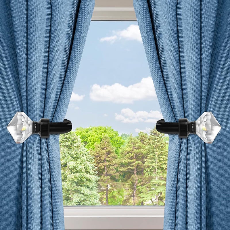 HIKMLK Crystal Metal Curtain Holdbacks 2pcs, Decoration Curtain Tie Back Hooks for Wall, Heavy Duty Side Holders Tiebacks Accessories for Drapes - Image 5
