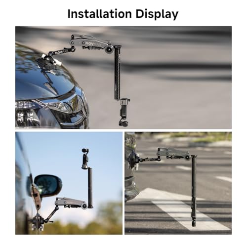 Vaxis Global Movmax Carbon Fiber Extension Tube of Blade Arm for DJI Pocket 3/Insta 360/GoPro Camera Car Mount, Capture Ultra High/Low Shots - Image 3