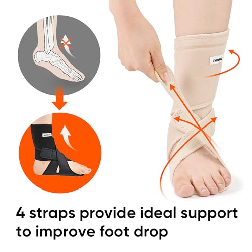 NEOFECT Drop Foot Brace Beige Right AFO Foot Drop Brace for Walking Drop Foot Brace with Shoes Stroke Recovery Equipment Foot Drop Brace for Sleeping Adjustable Ankle Brace Right - Image 5