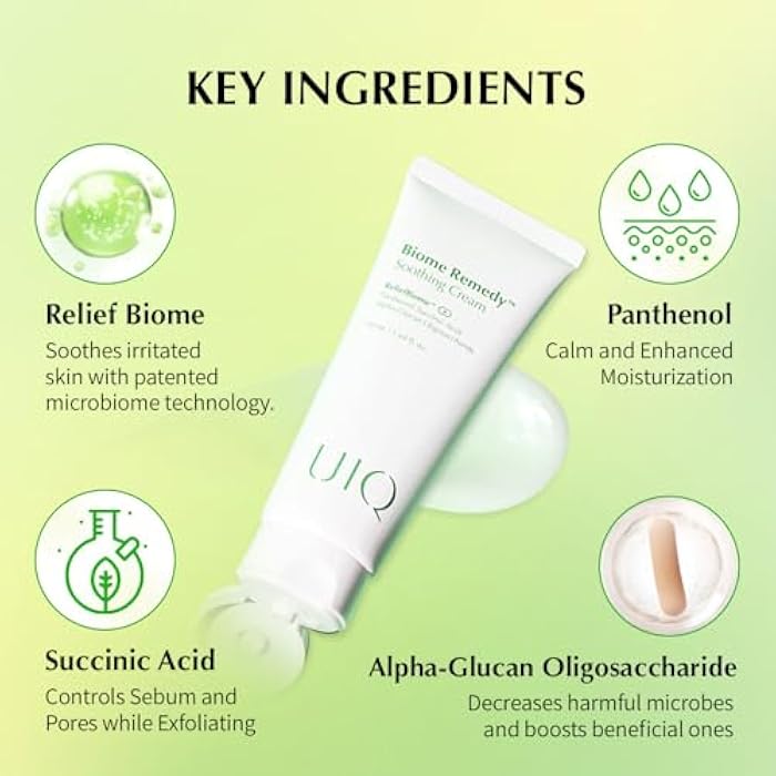 UIQ Biome Remedy Soothing Cream, Instant Soothing, Nourishing, Hydrating, Panthenol, Non Comedogenic, Hydrating daily facial moisturizer, Korean skincare 1.69 fl. oz. (50ml) - Image 4