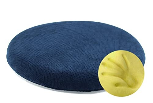 Sigmat Memory Foam Seat Cushion Anti-Slip Soft Round Stool Cushion Chair Pad 16 Inch Navy Blue, 1Count (Pack of 1) - Image 1