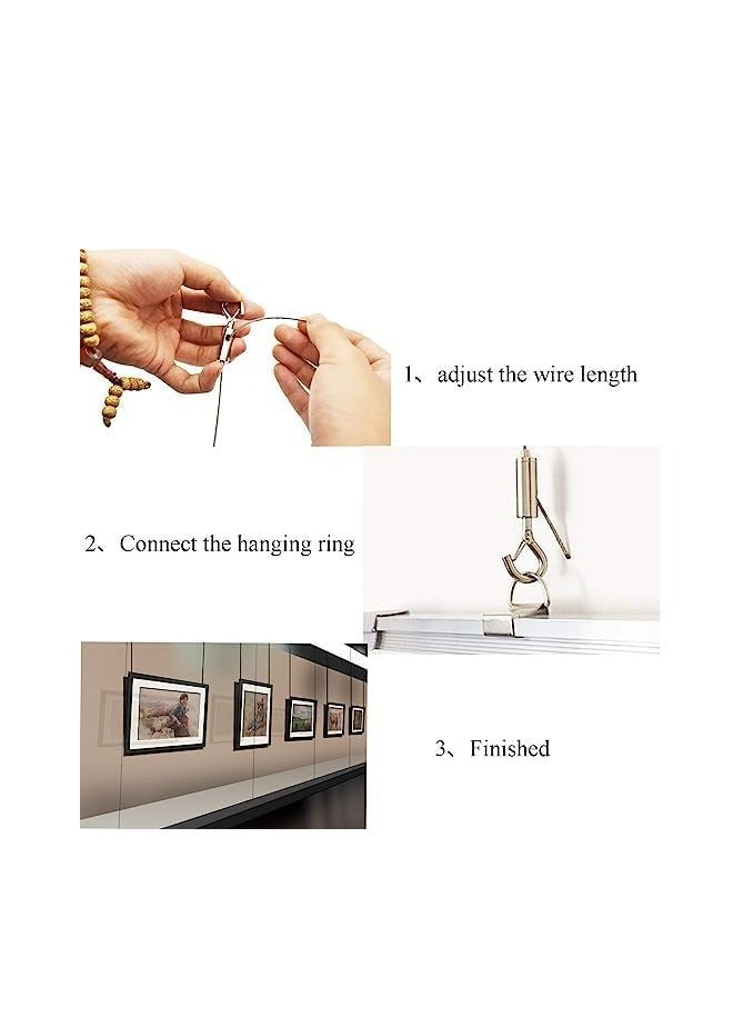 Oasisgalore 2 Pcs Adjustable Picture Hanging Rope Wires Heavy Duty Mirror Hanging Wire with Hook for Picture, Photo, Light，Curtain  - Image 5