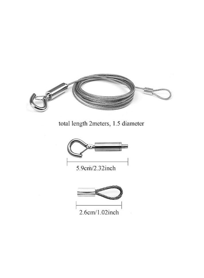 Oasisgalore 2 Pcs Adjustable Picture Hanging Rope Wires Heavy Duty Mirror Hanging Wire with Hook for Picture, Photo, Light，Curtain  - Image 2