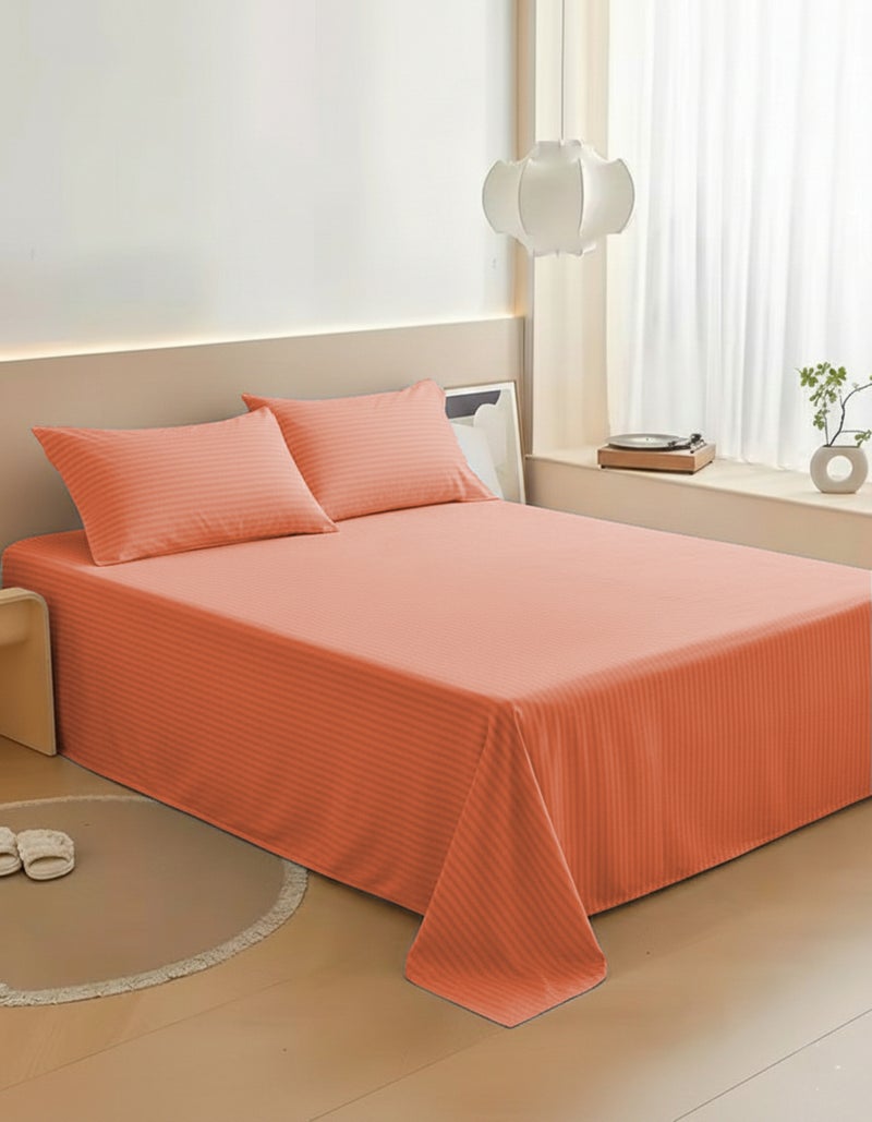 ماكسكون طقم ملاية سرير مايكروفايبر فاخر مكوّن من 3 قطع – ملاية مسطحة مقاس (230×255 سم) مع 2 كيس وسادة (50×75 سم) – ناعم جداً، قابل للتنفس، ومقاوم للتجاعيد – مناسب لأسرة الكوين والكينج – مثالي للاستخدام المنزلي والفندقي - Image 2