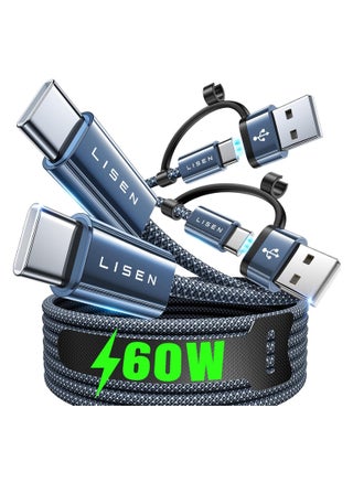 LISEN 60W USB C to USB C Cable 2 Mtr 2Pack for iPhone 16 Type C Charger Fast Charging USB C Type C Charger Cable Fast Charging Cable for iPhone 16 Plus Pro Max iWatch 10 AirPods 4 MacBook iPad Pro - pzsku/ZE46EE5CA8C2D8D36ABFCZ/45/_/1728256630/aa84c24f-1703-4883-aea0-2fa8891570af