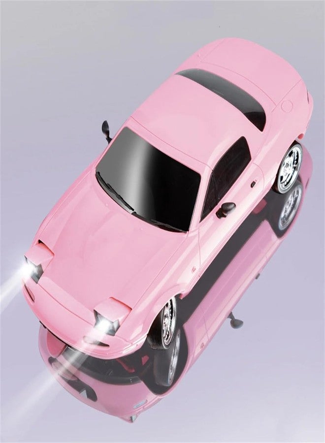 FLYCOLOR LD1804 RC Drift Car 1:18 Scale Mini MX-5 RWD 2.4GHz Miata RC Vehicles with Gyro and LED Lights for Adults Hobby Toys (Pink) - Image 5
