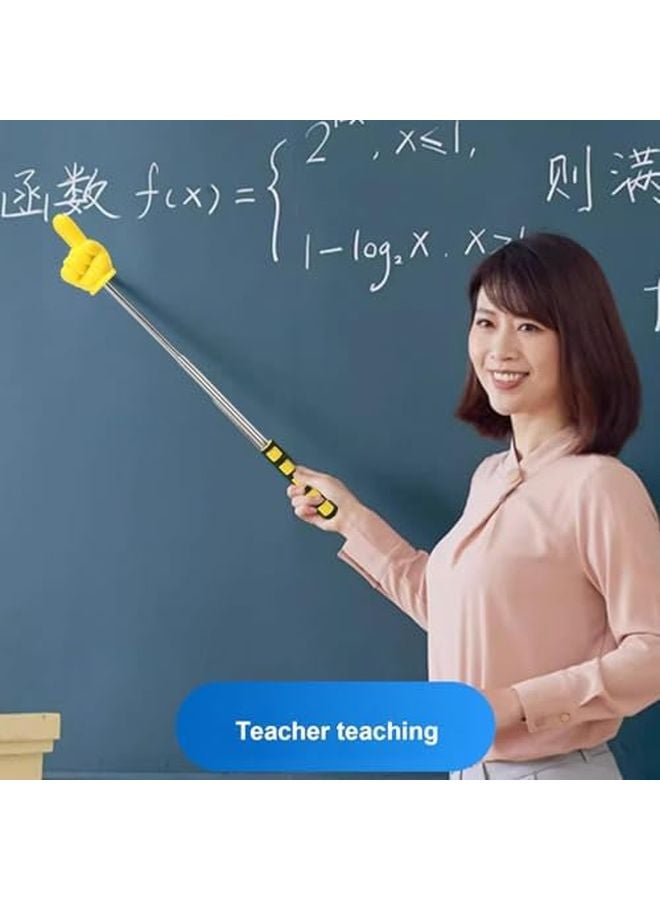 Yellow Retractable Teaching Pointer Telescopic Guide Stick for Classroom Presentations Meetings - Image 3