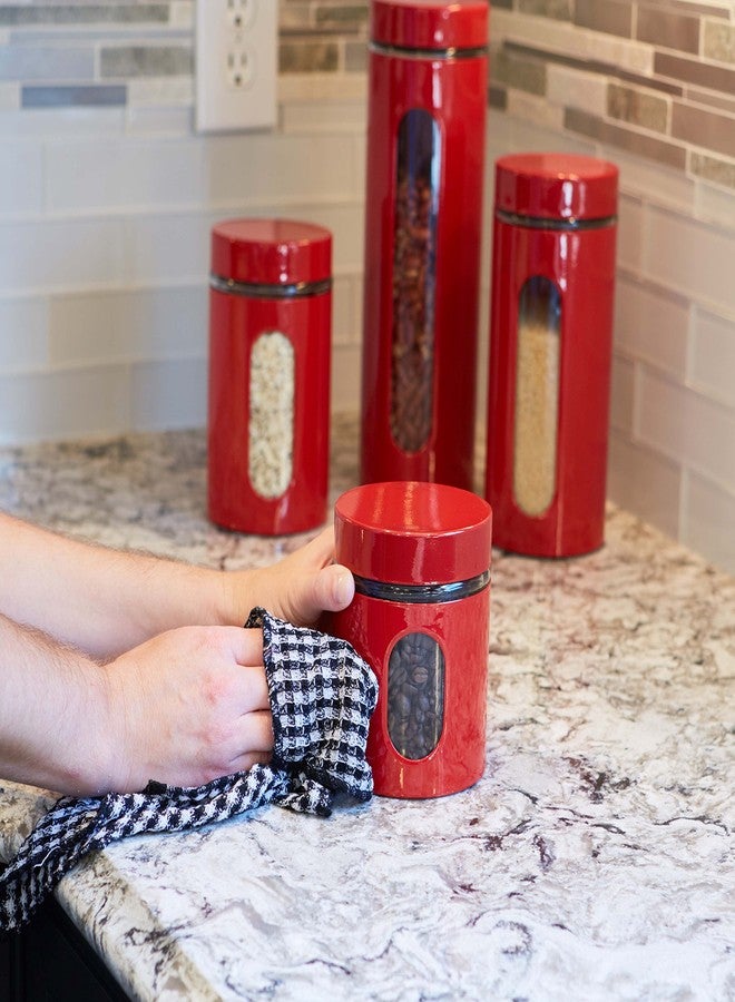 Anchor Hocking Palladian Window Cylinder Jars, Mixed Sizes, Cherry, Set of 4 - Image 4