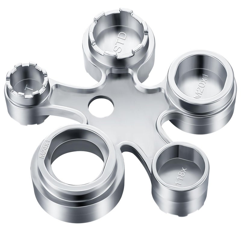 Enhon 13 in 1 Metal Faucet Aerator Removal Tool Heavy Duty Aerator Key Wrench for Hidden Threaded TF TJ TT JR STD and Cut SideRound with Housing M16 M18 M20 M22 M24 M28 Polished Chrome