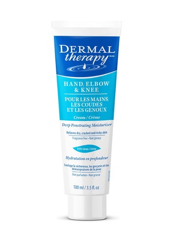 Dermal Therapy Hand Elbow  Knee Cream with 15 Urea  6 AHA  Deeply Hydrates  Exfoliates Dry Cracked Skin on Hands Elbows  Knees  FragranceFree NonGreasy  35 fl oz  100 ml