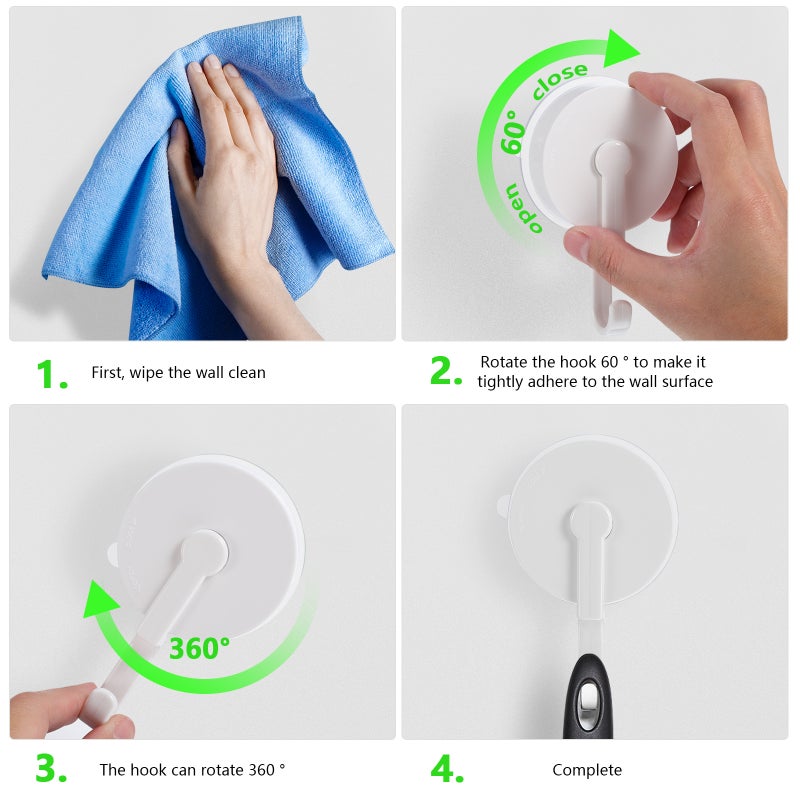 🚽 خطاطيف قابلة لإعادة التثبيت بتصميم دوار لتنظيم الحمام والمرآب - Image 4