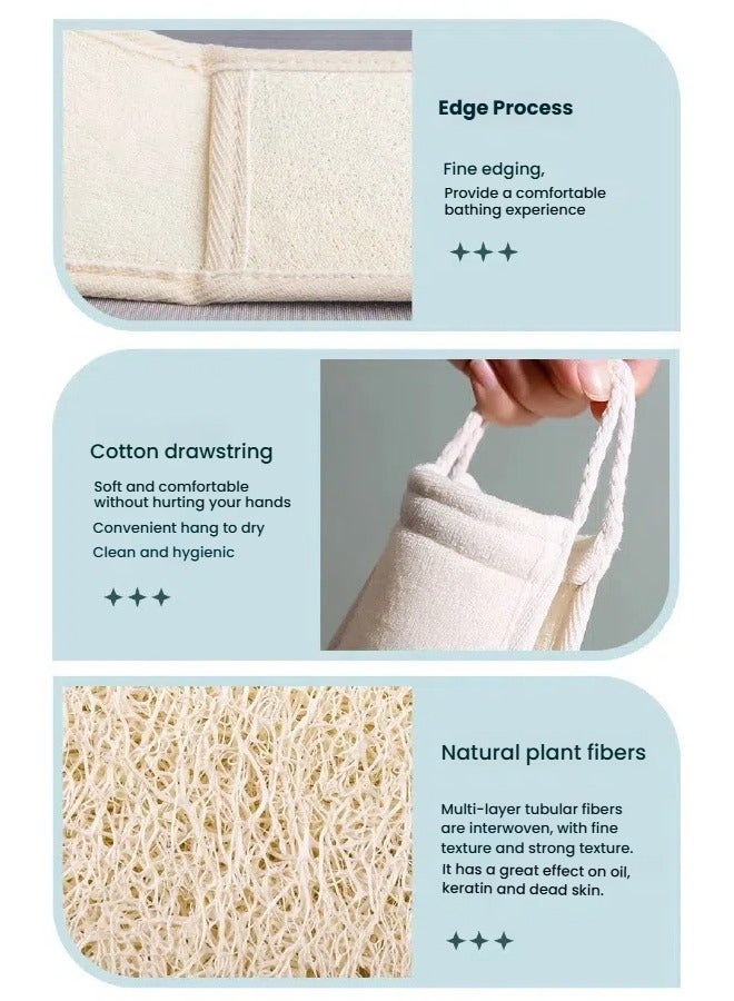Journey Mate Natural Loofah Exfoliating Back Scrubber Beige - Image 3