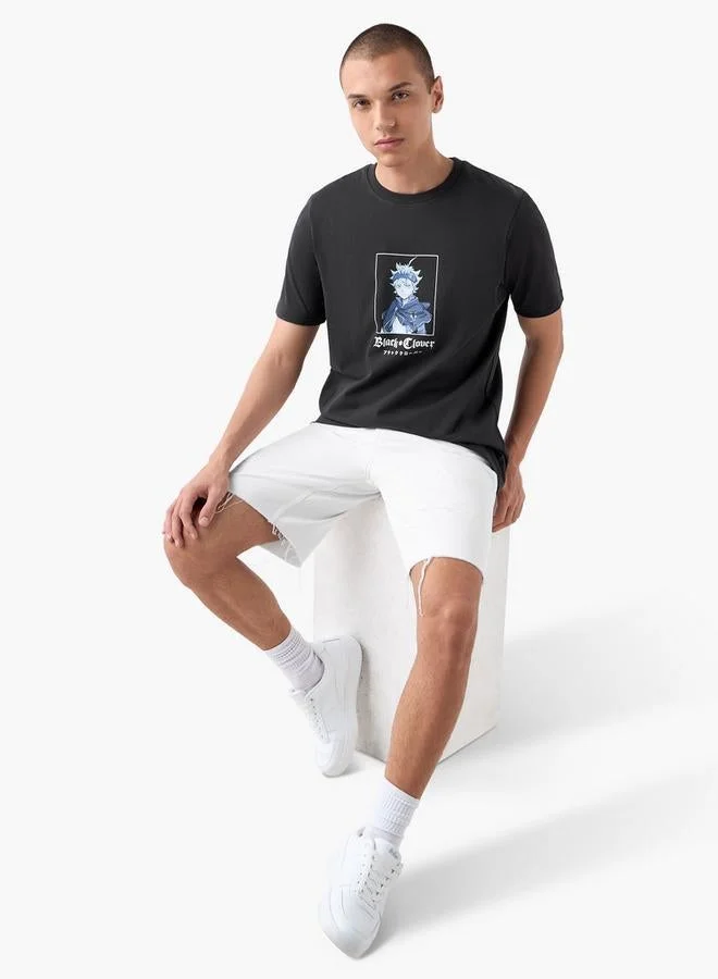 Splash FAV Black Clover Print T-shirt