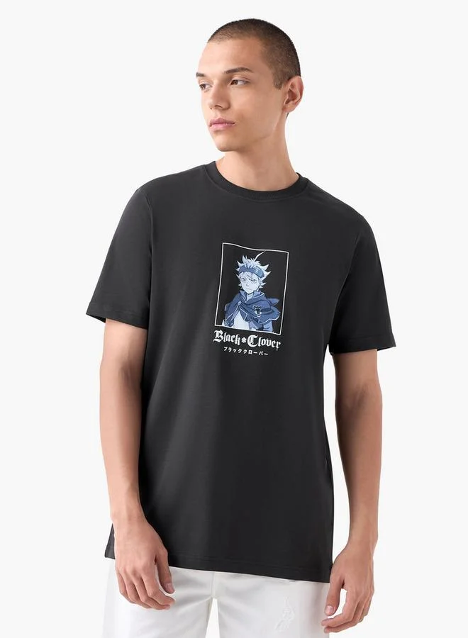 Splash FAV Black Clover Print T-shirt